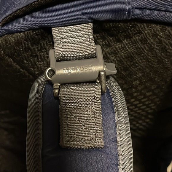 Pacsafe Dark Blue Backpack with Bright Blue Accents - Picture 11 of 13